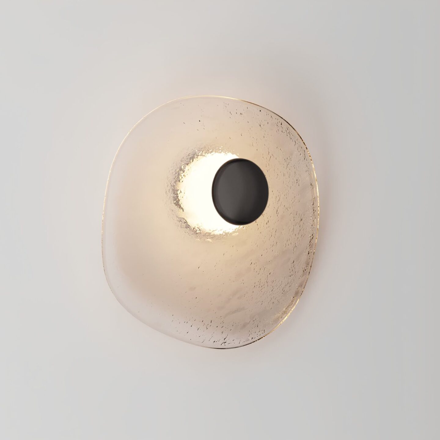 Isle Sconce Round Clear & Satin Black